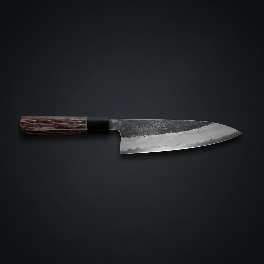 Hand-forged gyuto chef's knife with wenge and horn handle
