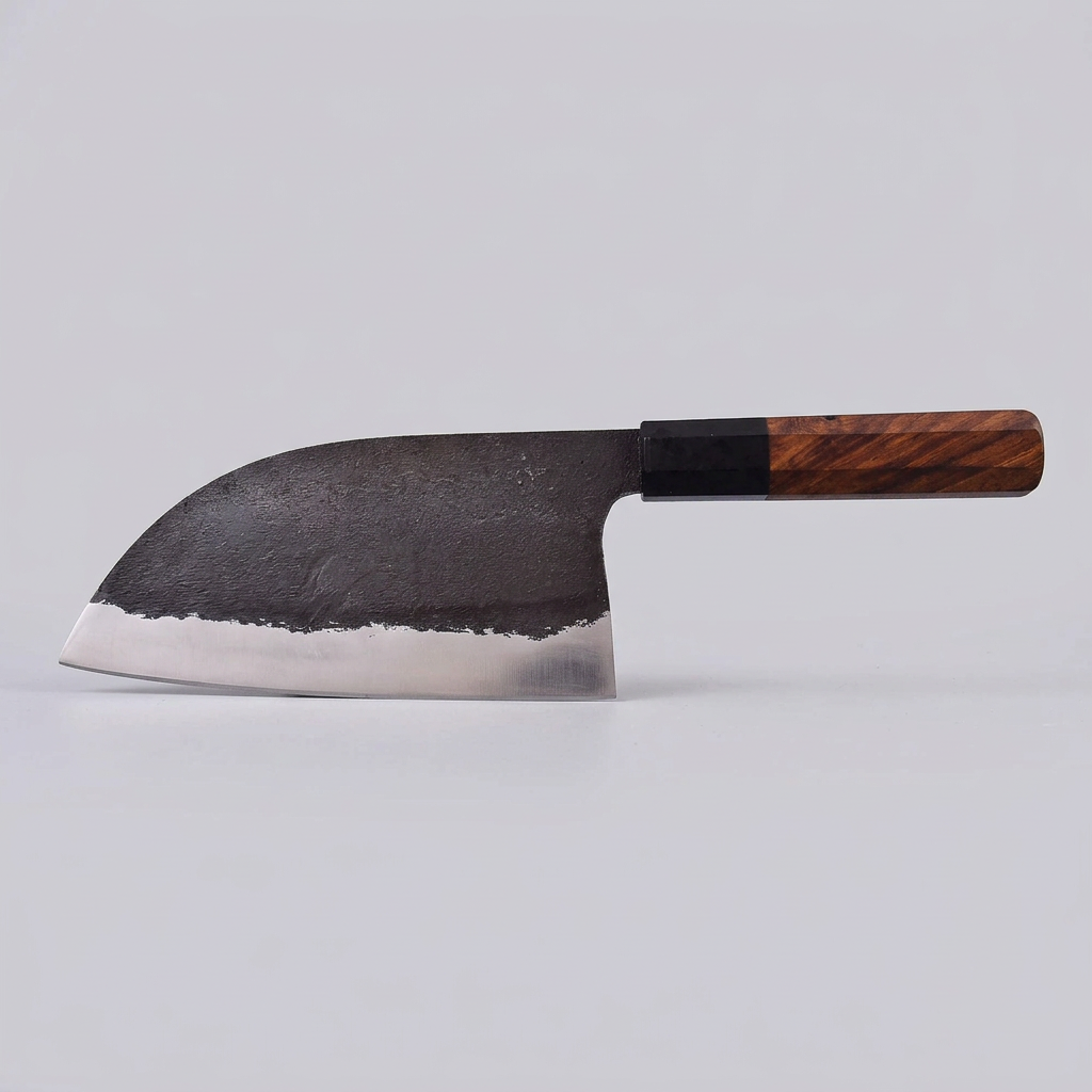 Serbian forge kitchen cleaver, view 3