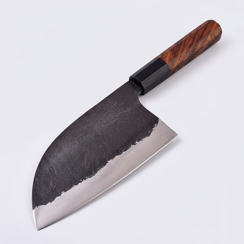 Serbian forge kitchen cleaver, view 2