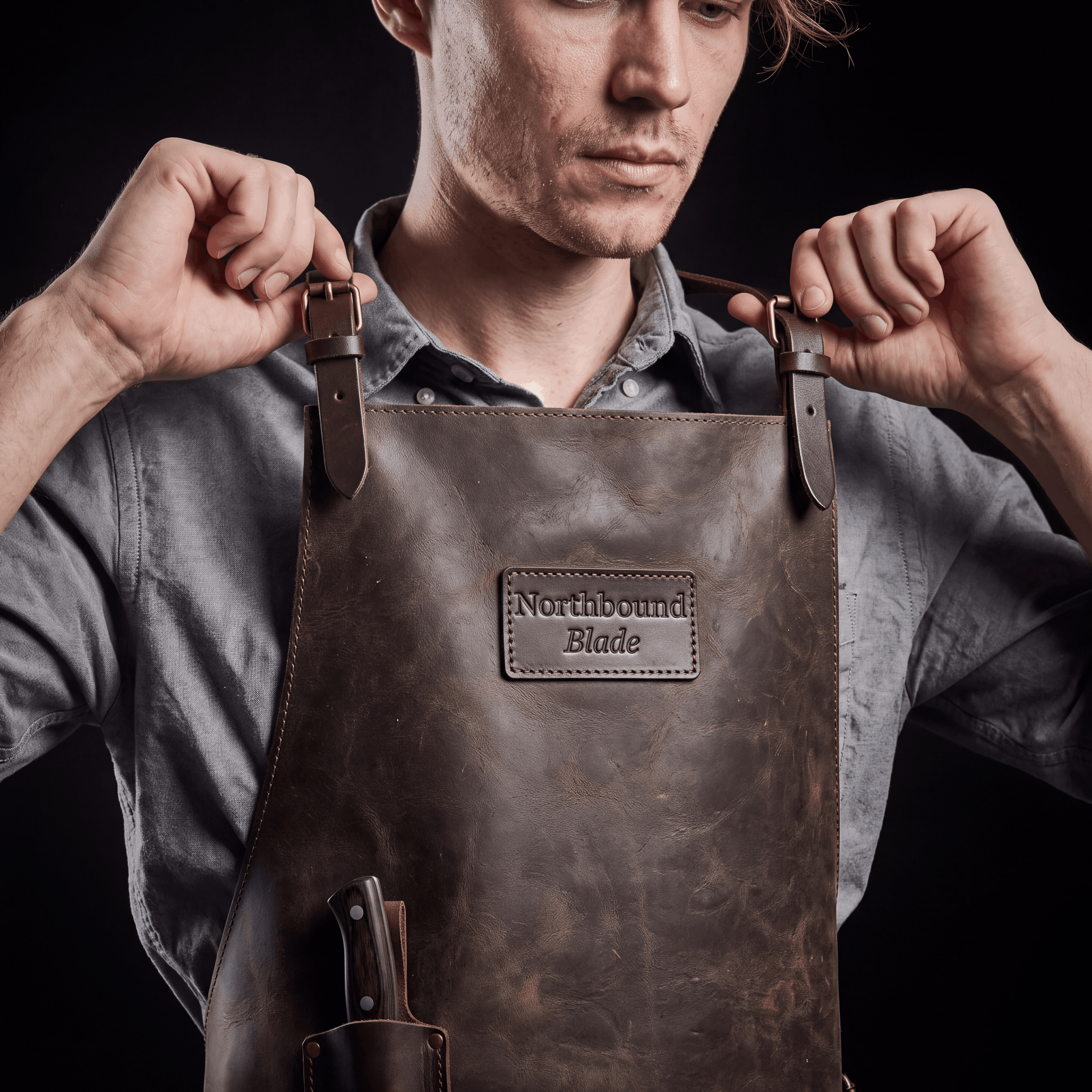 Full-Grain Leather BBQ Apron