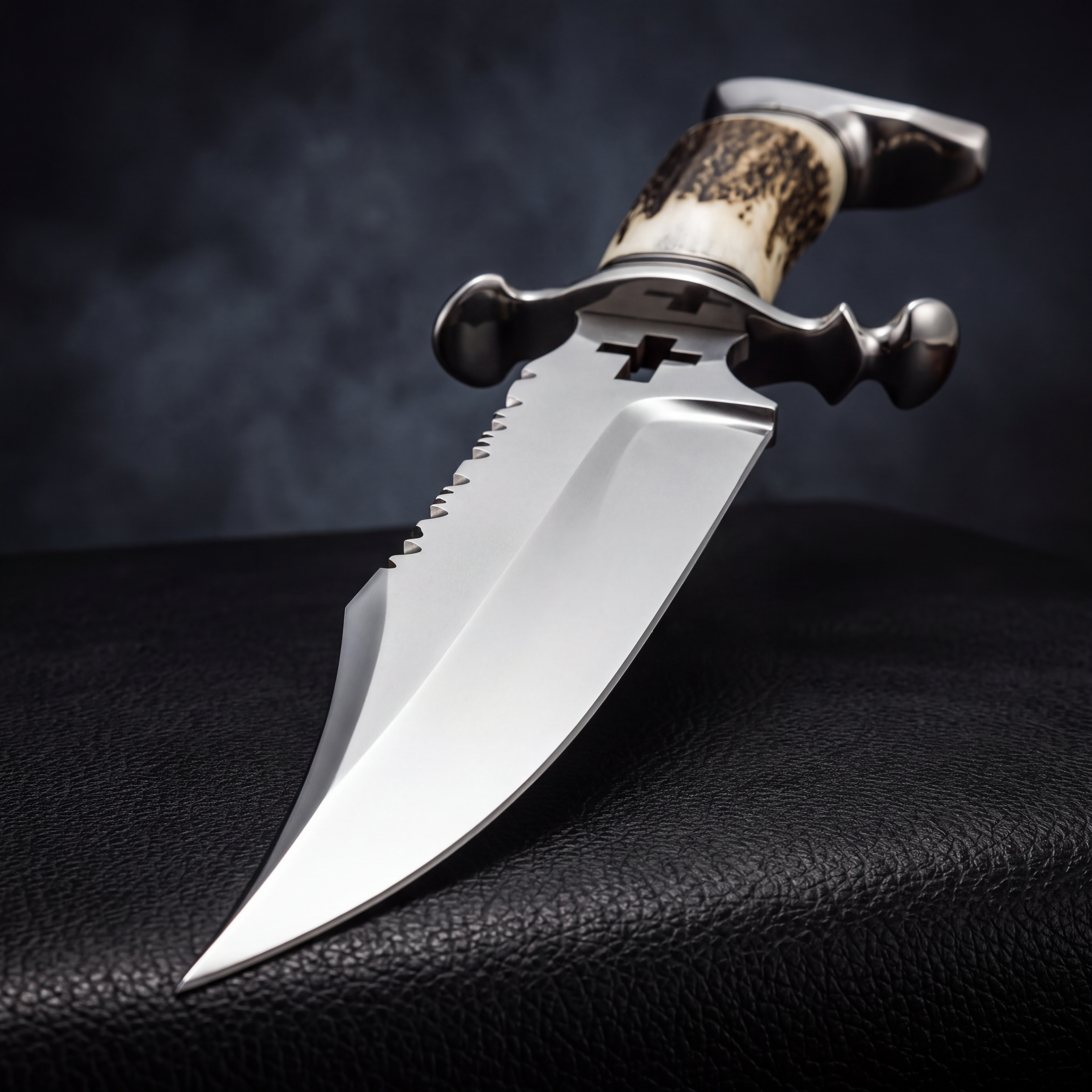 D2 Steel Bowie Knife — Stag Antler Handle