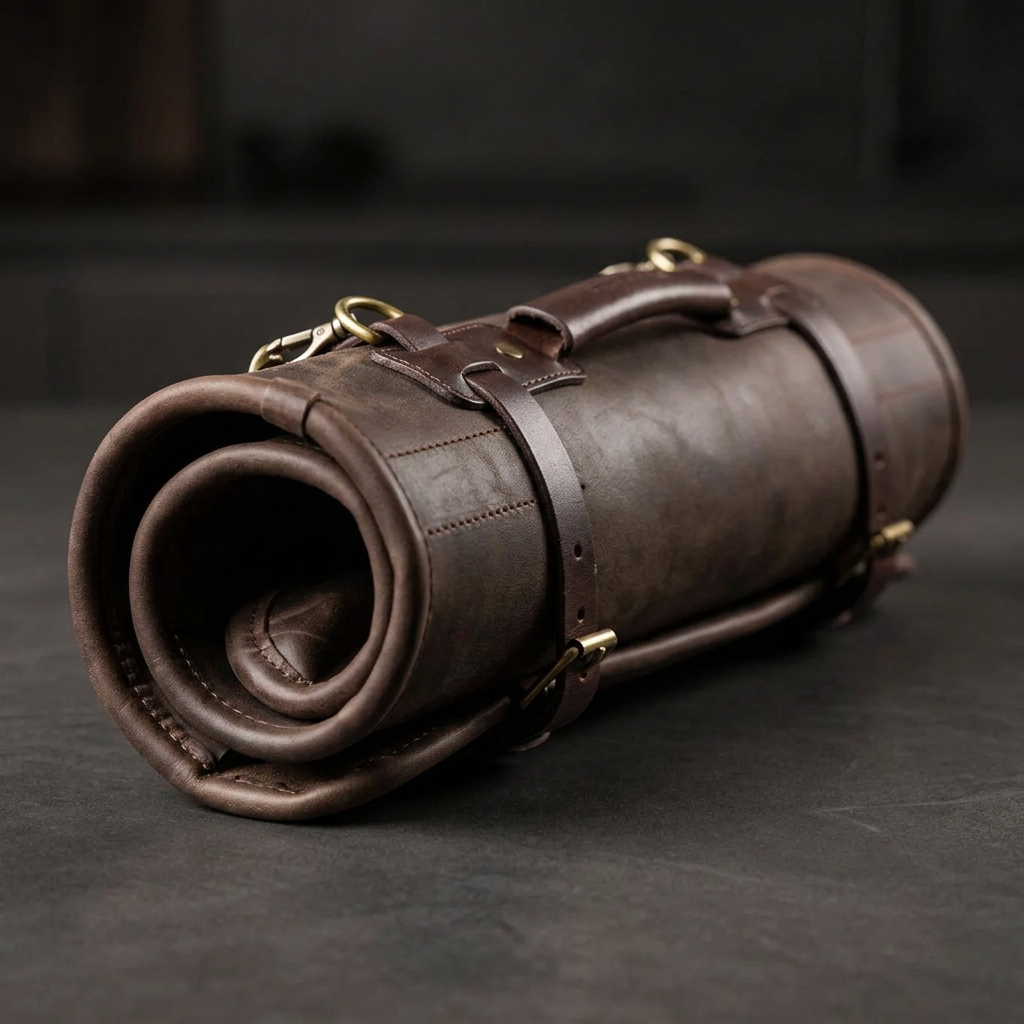 Full-Grain Leather Chef's Knife Roll