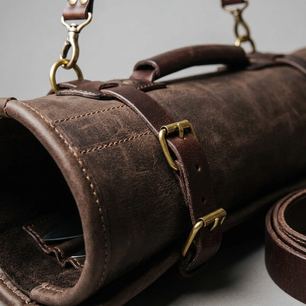 Full-Grain Leather Chef's Knife Roll