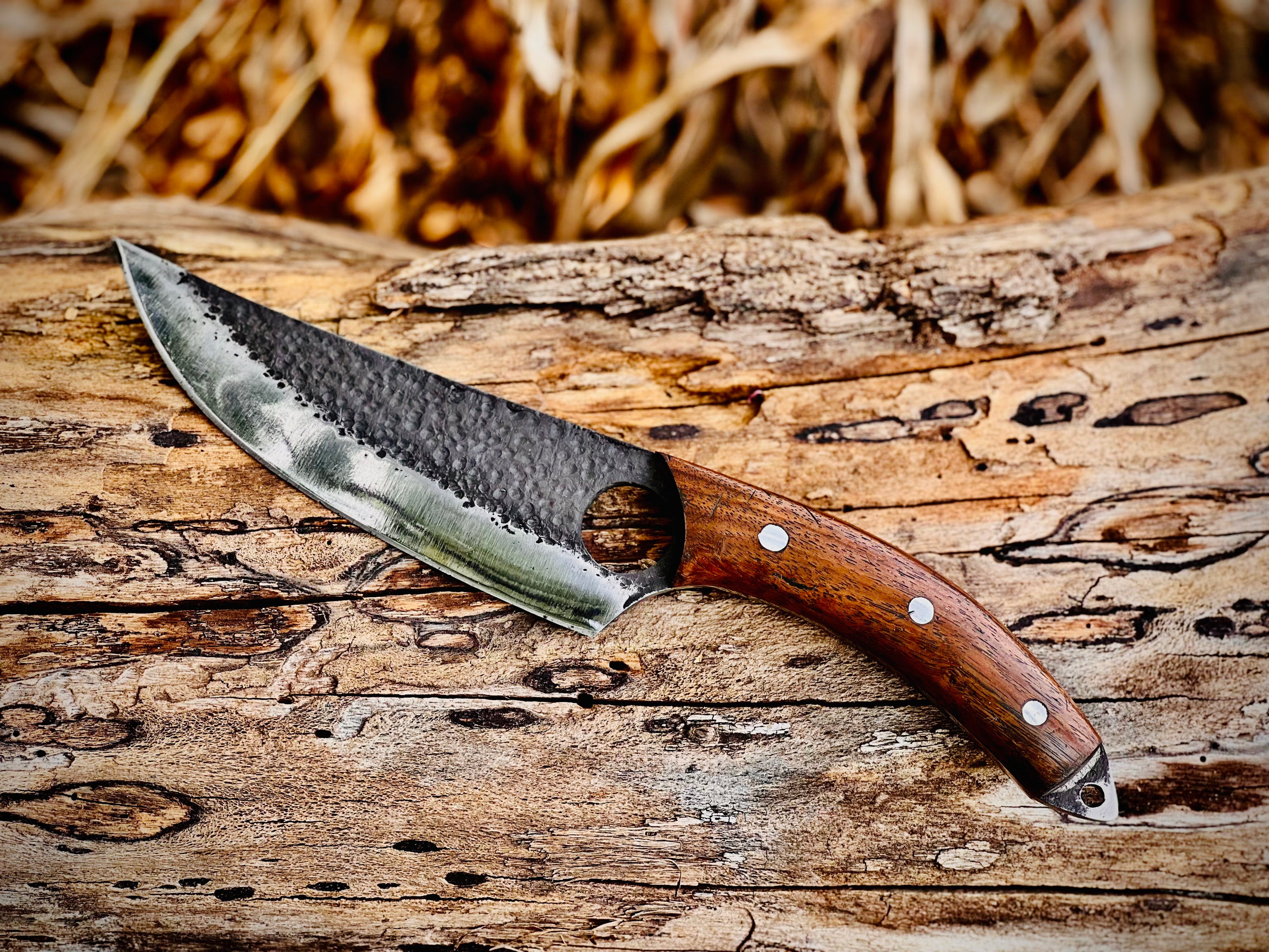 2-piece curved paring knife set with wood handles