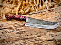 Forged chef knife with galaxy resin handle and hamon line