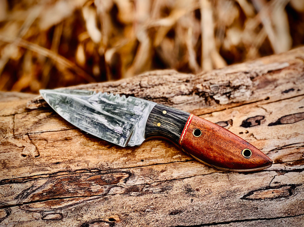 3-piece caping and skinning knife set with rosewood handles